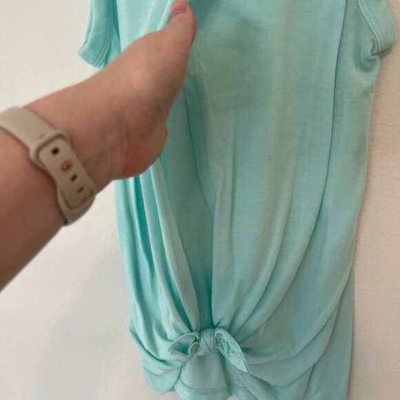 J.Crew Vintage Cotton Knot-Back Tank Top XS Mint Green Muscle Tee - Picture 4 of 4